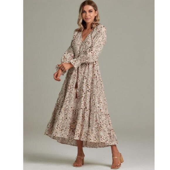 NWT Mud Pie Dolan Animal Print Maxi Dress Size S - Picture 1 of 7